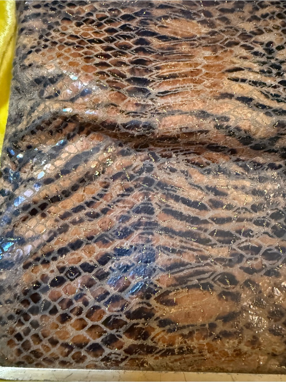HOBO Brown Snake-Embossed Clutch with Gold-Tone Frame - Picture 2 of 12